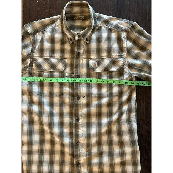Carhartt Force Relaxed Fit Plaid Short Sleeve Shirt Size M - Picture 5 of 8